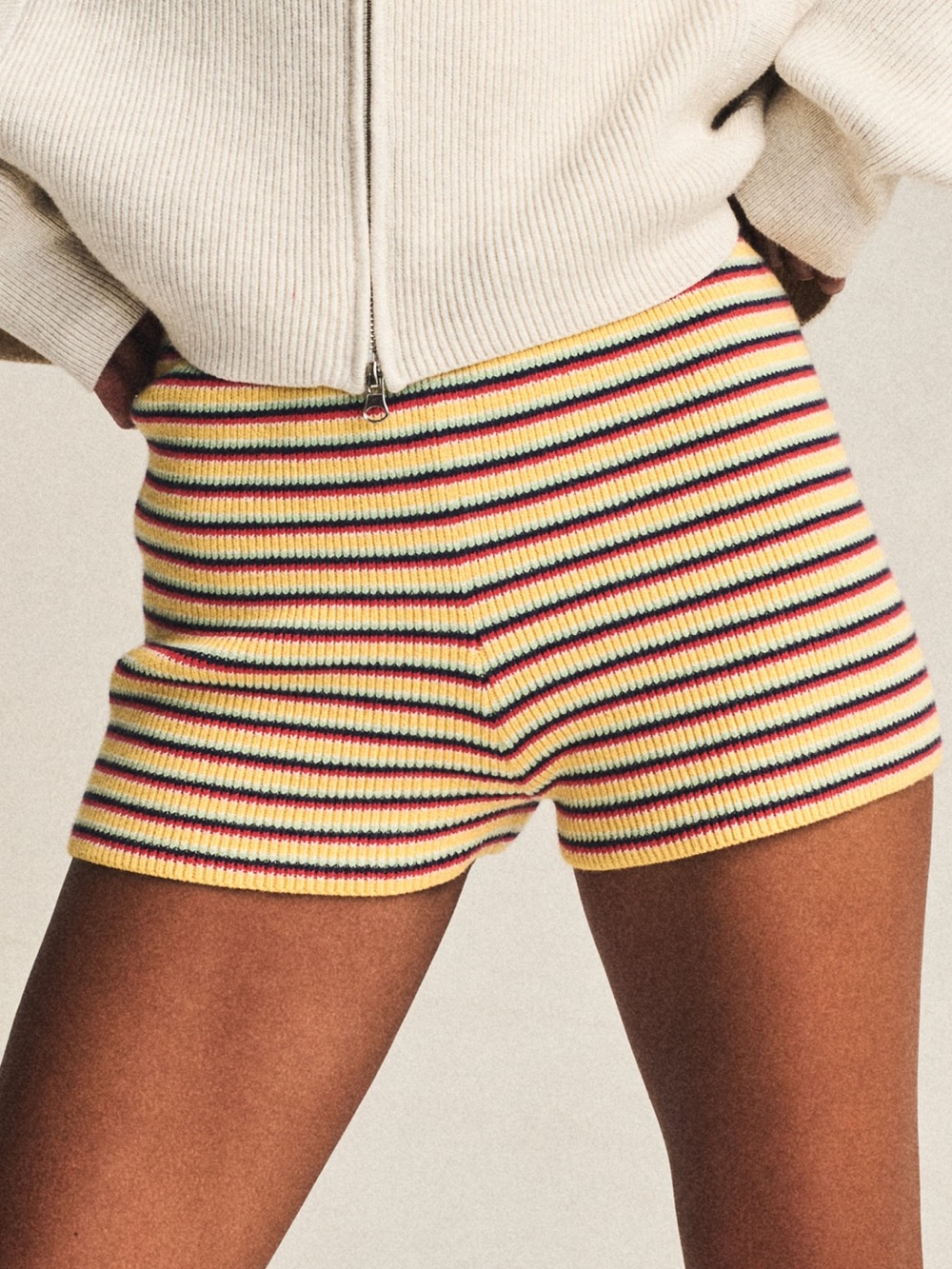 Daily Drills ribbed knit shorts - multi stripe